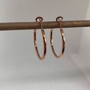 Rose Gold Hoop Earrings NWT